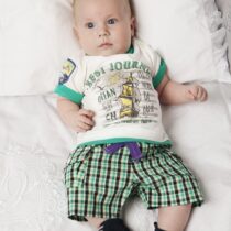 Шорты в клетку на триктажном поясе