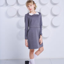 Платье трикотажное с цветами для девочки