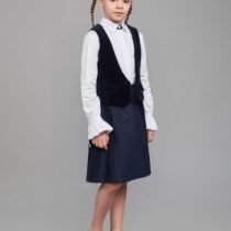 Жилет бархатный д/дев, синий