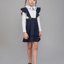 Сарафан с бретелями, синий