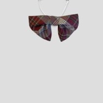 Бант с регулятором, бордово-серая клетка