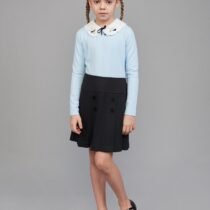 Юбка из джерси с бархатными пуговицами