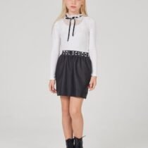 Юбка из экокожи, черный