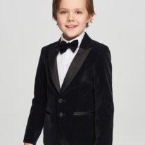 Пиджак нарядный из бархата с атласным лацканом