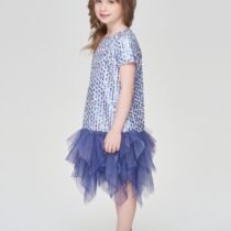 Платье нарядное Церемония из пайеток с волнами из сетки