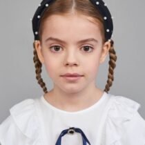 Ободок с бусинами чёрный