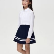 Юбка из костюмной ткани в складку ,синий