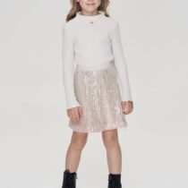 Юбка из сетки с пайетками, беж