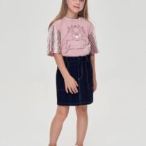 Юбка из трикотажа под деним