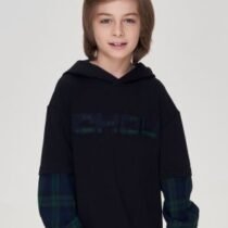 Толстовка комбинированная с капюшоном