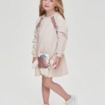 Платье из футера с сумкой-декором