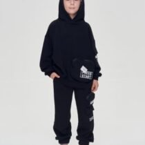 Брюки из футера с декоративным карманом