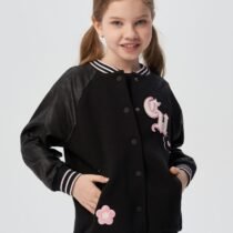 Куртка-бомбер комбинированный с декорами