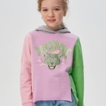 Толстовка укороченная с принтом