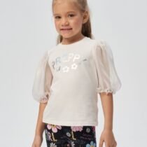 Джемпер с объемными рукавами из органзы