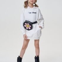 Платье из футера с сумочкой на поясе