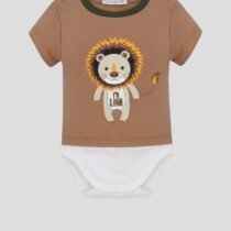 Боди комбинированный с принтом