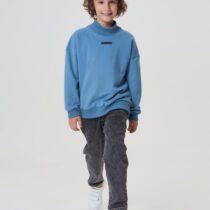 Джемпер-“с декором”, бирюзово-серый