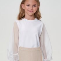 Блуза трикотажная с воздушными рукавами