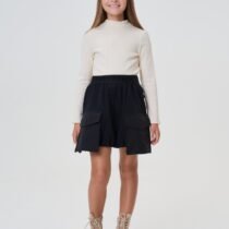 Юбка из футера с объемными карманами