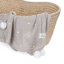 Плед с помпонами